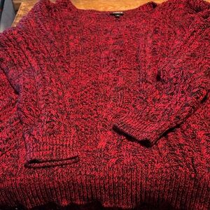 Torrid Black and Red Cable Knit Sweater